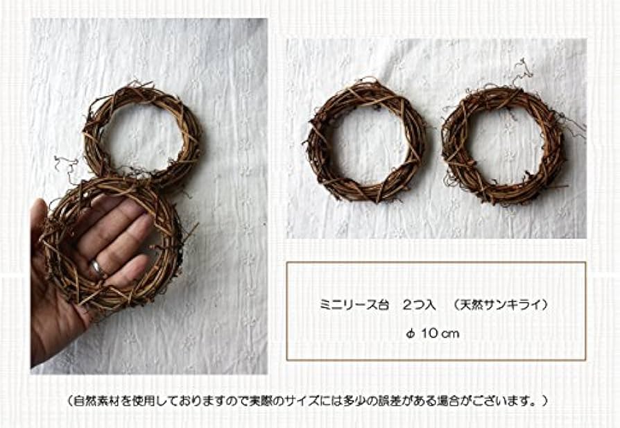 Amazon.co.jp: mini wreath 【ドライフラワー リース台 10cm 2個